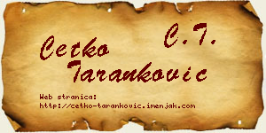 Ćetko Taranković vizit kartica